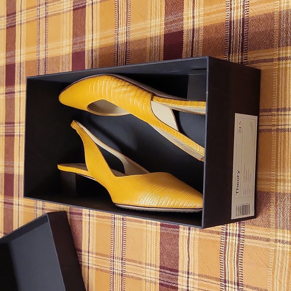 🆕️Theory Block heel Sling back shoes,lizard print,made in Italy - Picture 9 of 12